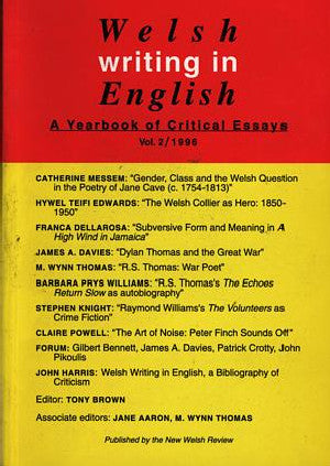 Welsh Writing in English - A Yearbook of Critical Essays 2 - Siop Y Pentan