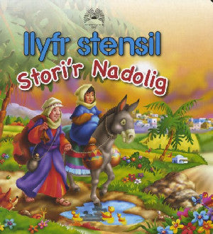 Llyfr Stensil Stori'r Nadolig - Siop Y Pentan