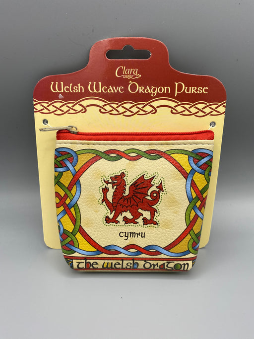 Pwrs Draig Coch | Welsh Dragon Purse - 'Welsh Weave' - Siop Y Pentan